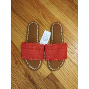 Nwt Universal Thread Coral/Red Luciana Memory Foam Sandals‎